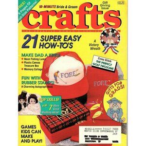 Crafts Magazine June 1991 Crochet, Cross Stitch, Stamping, Kids Games, Mop Doll